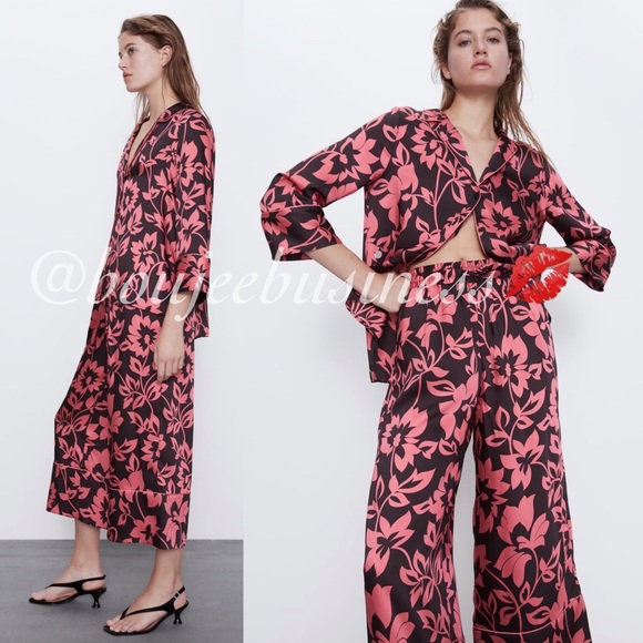ZARA BNWT Pajama Style Lounge Wear 2pc Coord Set - Picture 8 of 13